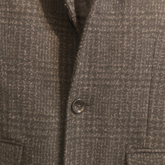 J Crew black and gray plaid top coat with Primaloft - Picture 3 of 9